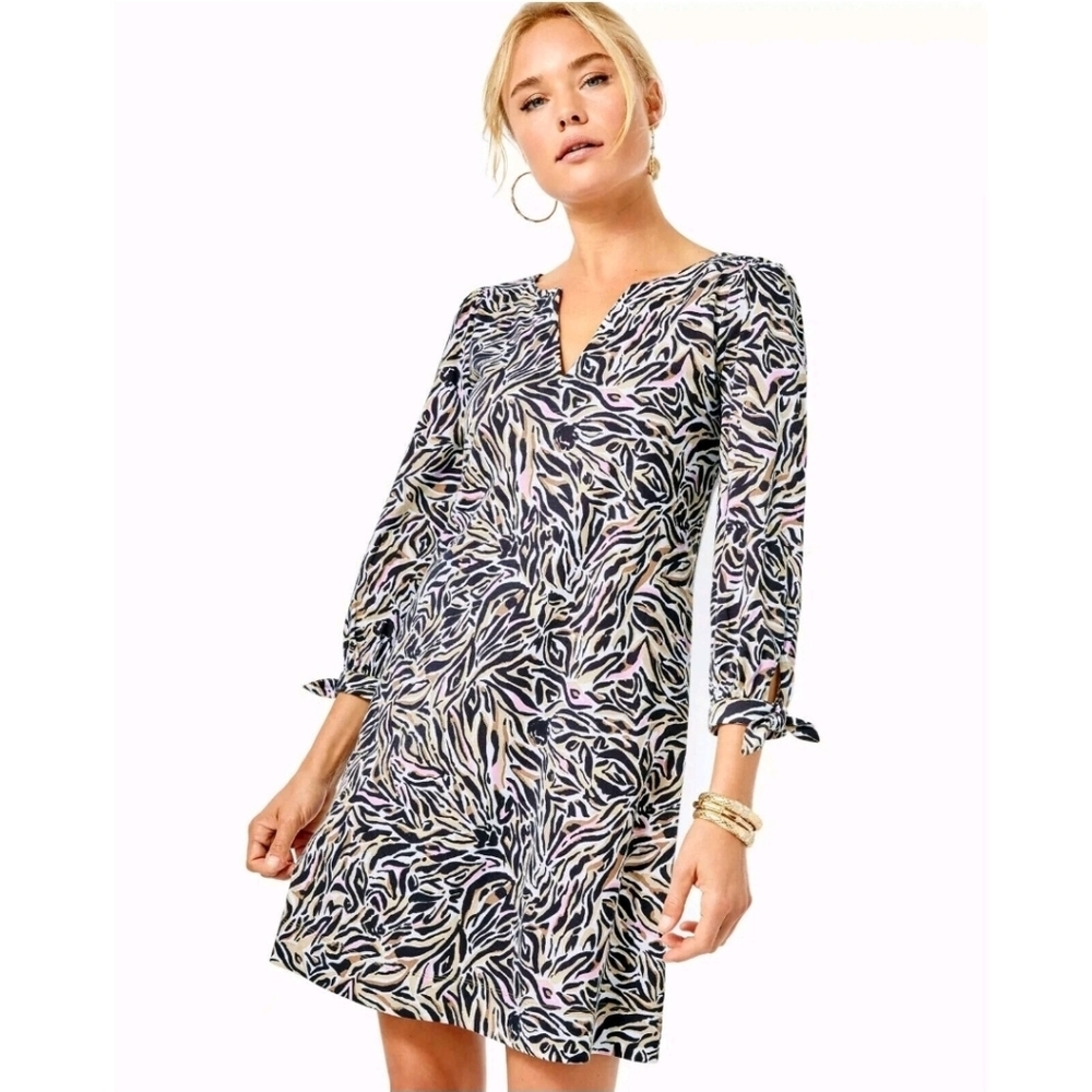 Lilly Pulitzer Cath Dress In The "Onyx Can You See Me" Print Dress Size XXS